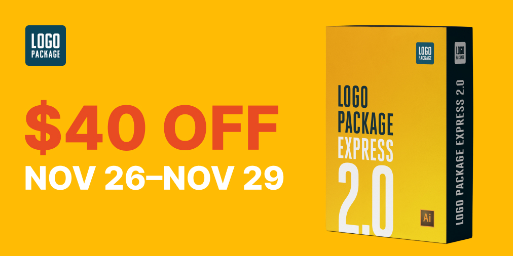 Graphic of the Logo Package logo on a yellow background. Words on the graphic say $40 off Nov 26-Nov 29