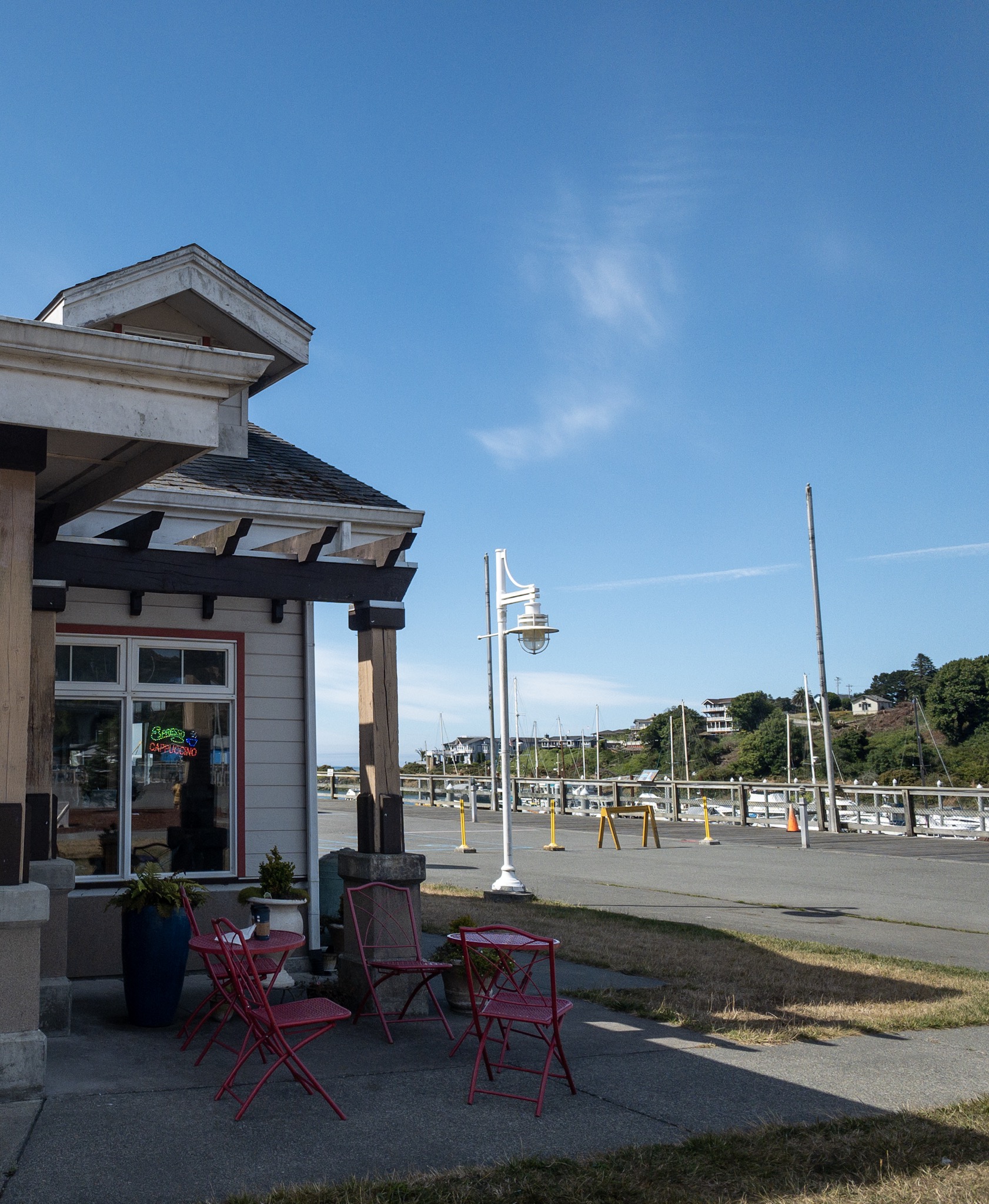 The Bell and Whistle Coffee House is on the harbour