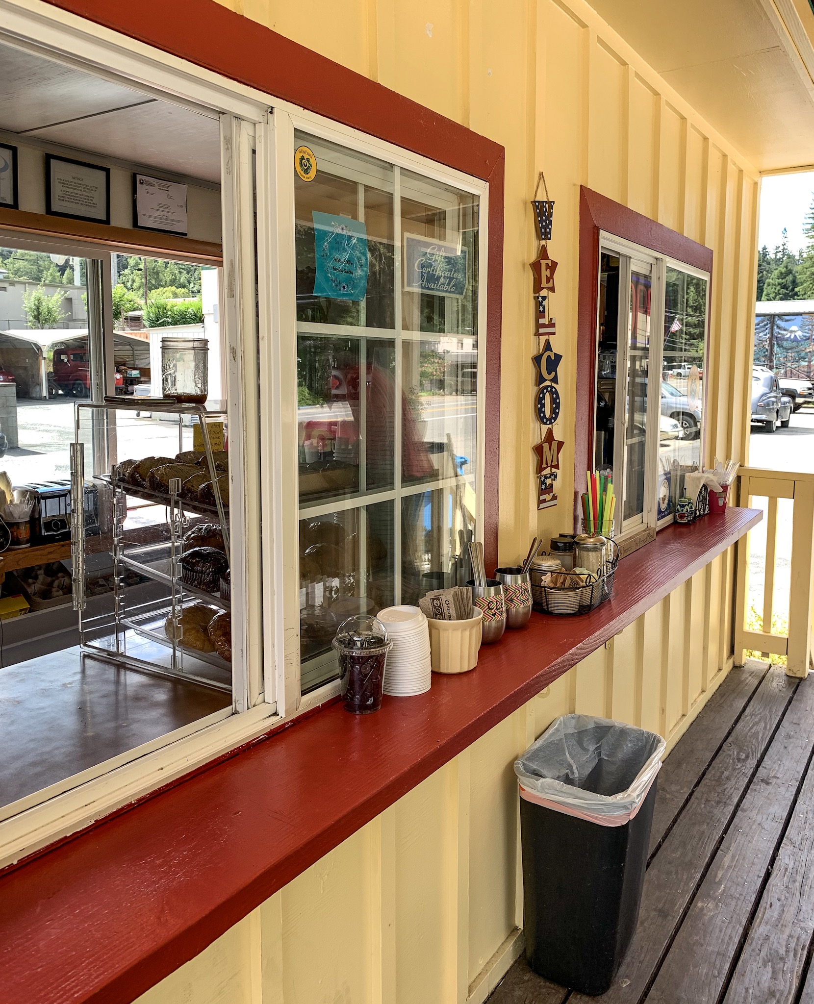 Sips counter and porch