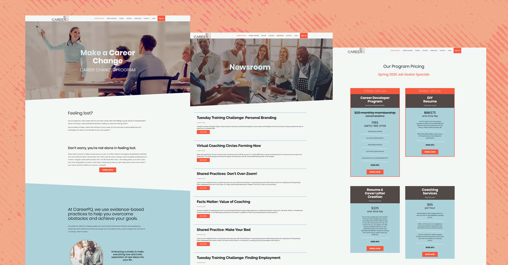 CareerPQ website pages