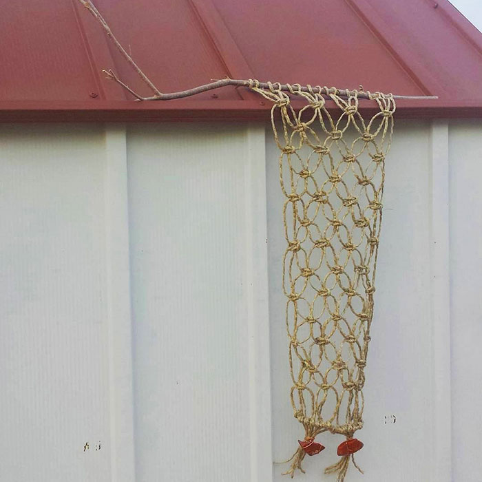 Macrame Wall Hanging with Rocks