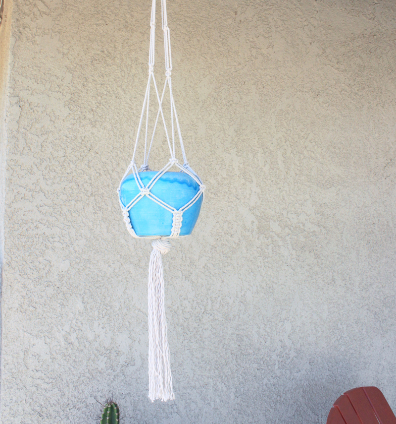 Macrame Hanging Planter with Diamond Shapes